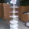 Pr&eacute;sentoir acrylique rotatif &agrave; plusieurs niveaux avec signalisation de marque et roues, support de vente au d&eacute;tail pour jouets/cadeaux