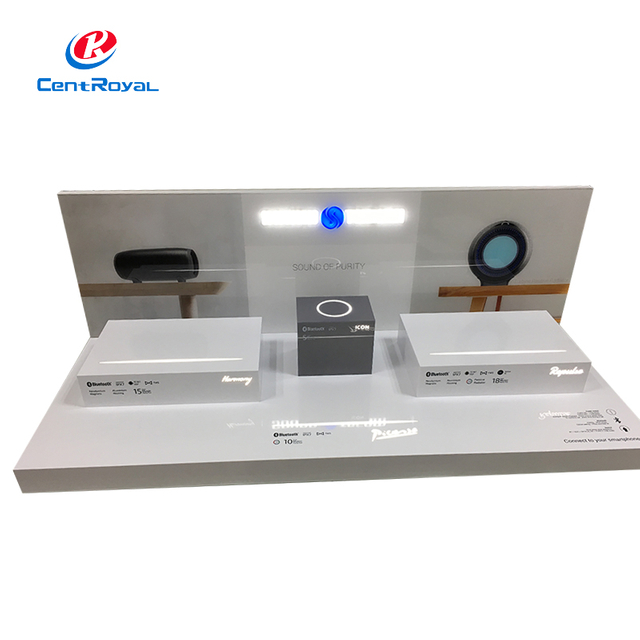 LED - Rak Paparan Desktop Akrilik Bernyala Untuk Produk Audio