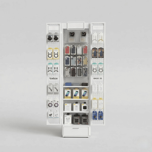 Support d'affichage de c&acirc;ble de bo&icirc;tier de t&eacute;l&eacute;phone multifonction blanc sur pied de marque personnalis&eacute;e 3C 
