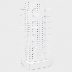 مخصص الموسمية الترويجية كرتون Pegboard 4-Sided الطابق الدائمة ربط هوك عرض الرف لعيد الميلاد عطلة بطاقات المعايدة 